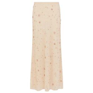 352. MONSOON India Edit Celestine Embellished Maxi Skirt Yellow $148 NWT Sz 4